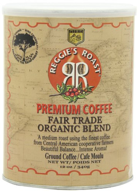 Reggie's Roast Organic, Fair Trade Ground Coffee, 12-Ounce Cans (Pack of 3) Reggie's Roast Organic, Fair Trade Ground Coffee, 12-Ounce Cans (Pack of 3)