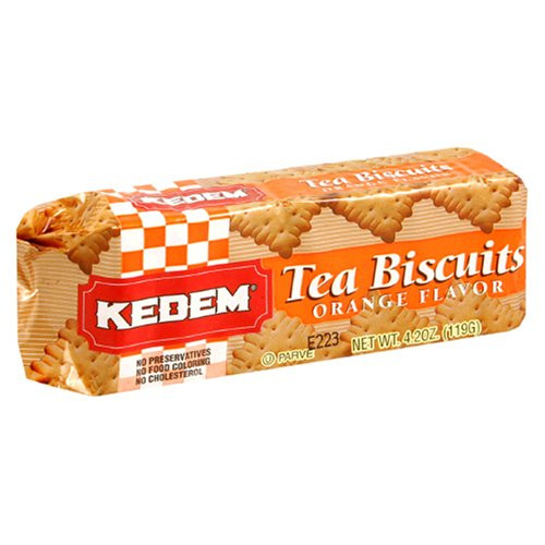 Kedem Tea Biscuits- Orange- 4.2-Ounce -Pack of 24-
