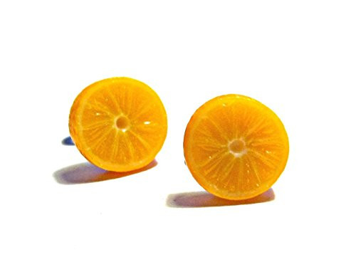 Orange Stud Earrings - Tiny Food Jewelry