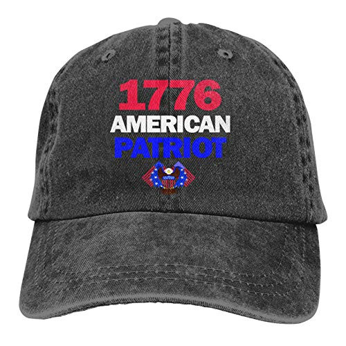 American Patriot 1776 Unisex Soft Casquette Cap Vintage Adjustable Retro Hats Baseball Caps Black