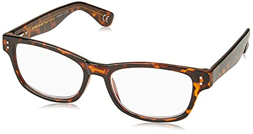 Foster Grant Conan Multifocus Rectangular Reading Glasses- Tortoise/Transparent- 54 mm Plus 1.5