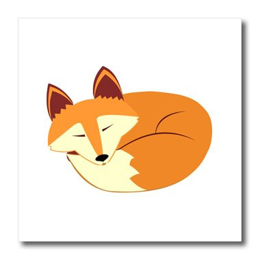3dRose Cute Sleeping Red Fox-Iron On Heat Transfer, 8 by 8-inch, for White Material (ht_175374_1)