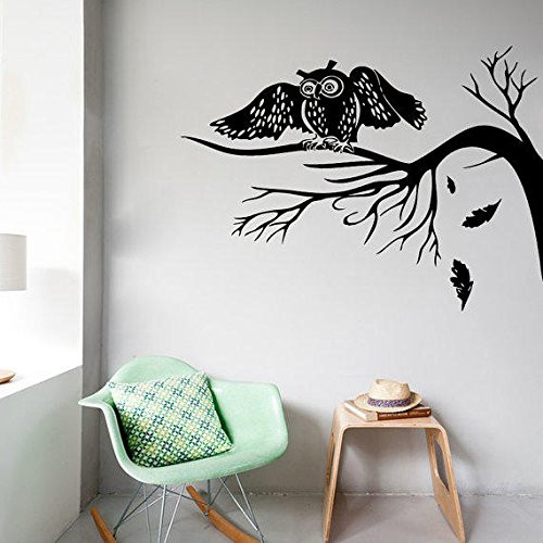 Wall Vinyl Sticker Decal Mural Design Art Room Owl Bird Branch Tree Wood