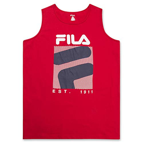 Fila Big  and  Tall Tank Top for Men- Men Sleeveless Shirt Red 6X