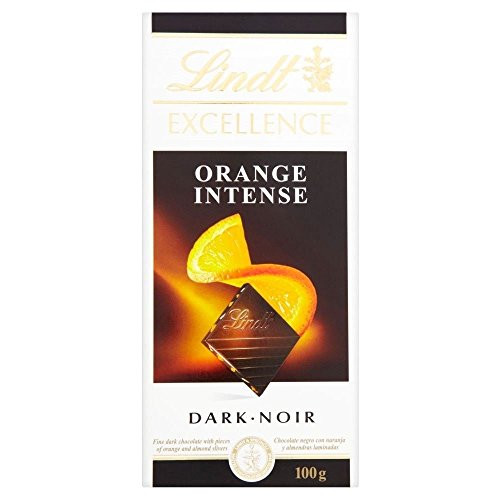 Lindt Excellence Dark Chocolate - Orange Intense -100g- - Pack of 2 Lindt Excellence Dark Chocolate - Orange Intense -100g- - Pack of 2