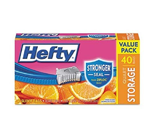 Slider Bags- 1 Qt- 1.5 Mil- 4.38inch X 8.5inch- Clear- 40/box