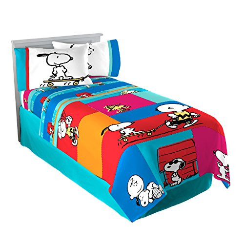Jay Franco Peanuts Just Be Full 4 Piece Sheet Set