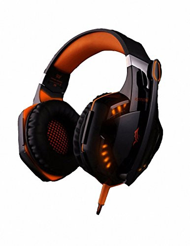 AOHANG G2000 Noise Cancelling Gaming Headset/Over Ear Game Gaming Headphone Headset Earphone Headband with Mic Stereo Bass LED Light
