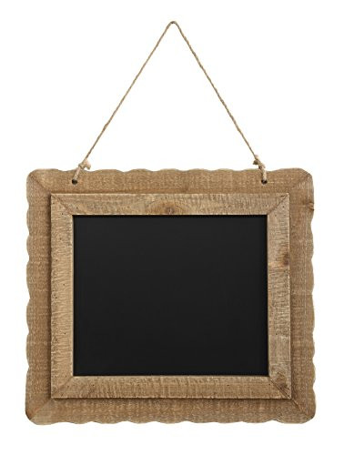 Creative Co-op Hanging Blackboard with Decorative Wood Frame