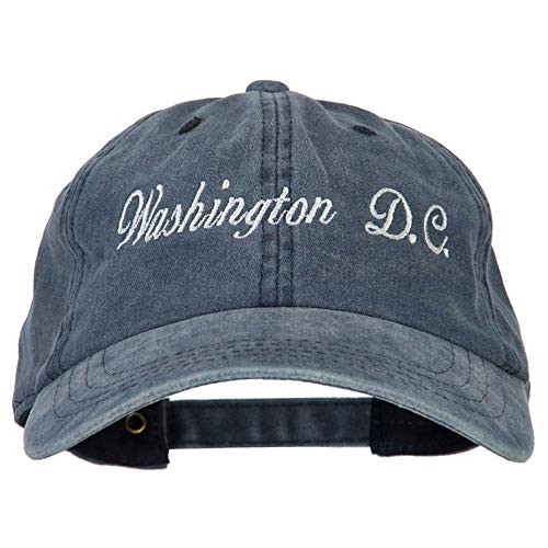 e4Hats.com Washington D.C. Embroidered Washed Cotton Twill Cap - Navy OSFM