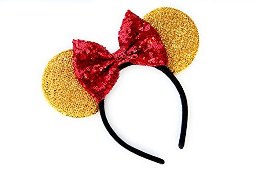 CL GIFT Winnie the Pooh Mickey Ears, Winnie the Pooh Ears, Beauty and the Beast Ears, Belle Ears, Belle Mickey Ears, Disney Inspired Beauty and the Beast Ears, Gold Minnie ears,
