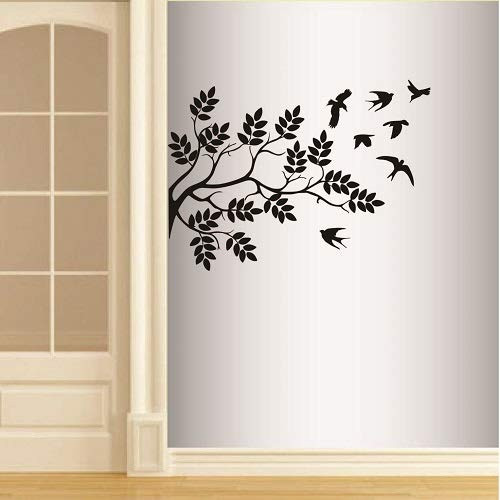 In-Style Decals Wall Vinyl Decal Home Decor Art Sticker Tree Branch with Flying Birds Bedroom Living Room Removable Stylish Mural Unique Design 258
