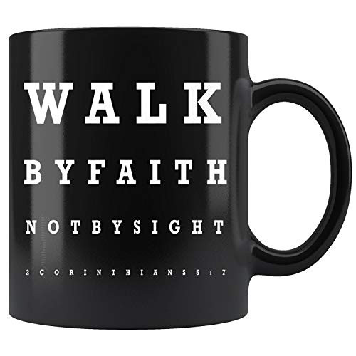 Walk by Faith not by Sight - Eye Chart Premium Mug Coffee Mug 11oz Gift Tea Cups 15oz