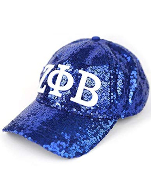 Zeta Phi Beta Sorority Sequin Hat Blue