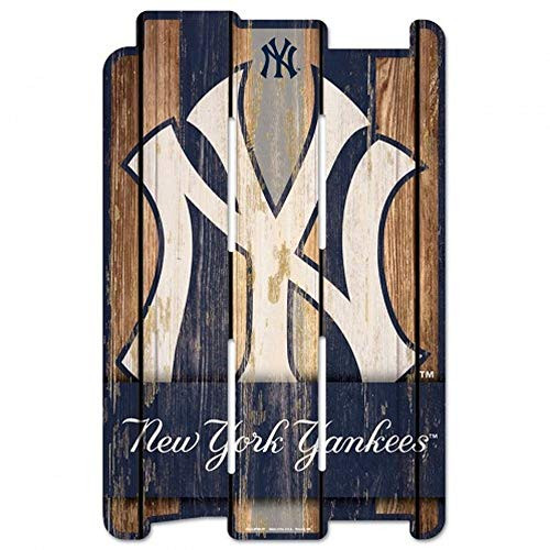 MLB New York Yankees Wood Fence Sign- Black