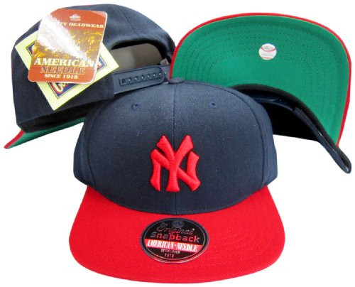 New York Yankees Navy/Red Two Tone Plastic Snapback Adjustable Snap Back Hat/Cap