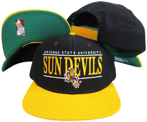 Arizona State Sun Devils Black/Yellow Two Tone Snapback Adjustable Plastic Snap Back Hat/Cap Arizona State Sun Devils Black/Yellow Two Tone Snapback Adjustable Plastic Snap Back Hat/Cap