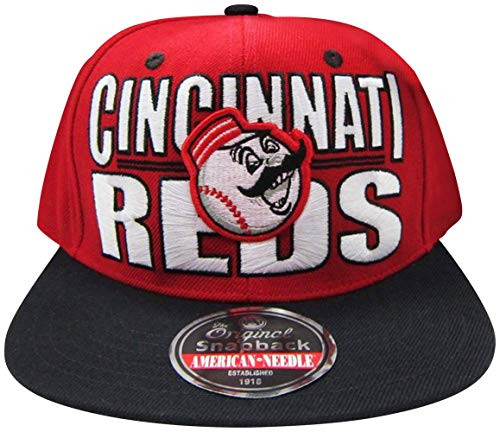 Cincinnati Reds Block Two Tone Plastic Snapback Adjustable Plastic Snap Back Hat/Cap