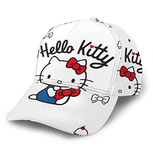 Hello Kitty White Cake Men's Women's Athletic Baseball Fitted Cap Relaxed Adjustable Performance Cap for Running