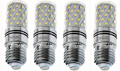 JKLcom E27 LED Corn Bulbs 12W LED Candle Bulbs 12W LED Candelabra Light Bulbs,100W Incandescent Bulbs Equivalent, Warm White 3000K,E26 Base, Non-Dimmable, Pack of 4