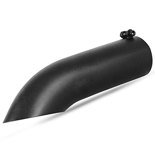 AUTOSAVER88 3 Inch Inlet Black Turn Down Exhaust Tip- 3inch x 3inch x 12inch Black Painting Finish Stainless Steel Turn Down Pipe Exhaust Tip- Bolt-On Design