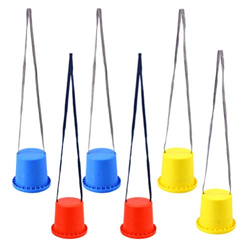 TOYANDONA 3 Pairs Bucket Stilts Plastic Walking Cups Children Kids Stepper Toy Walking Stilts Balance Buckets for Balance Training Outdoor Activities