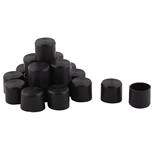 uxcell Rubber Round Shape Furniture Chair Table Leg Foot Covers 38mm Inner Dia 20 PCS Black