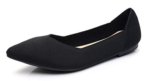 VenusCelia Women's Dextrous Knit Flat Shoe -6 M US-Black-