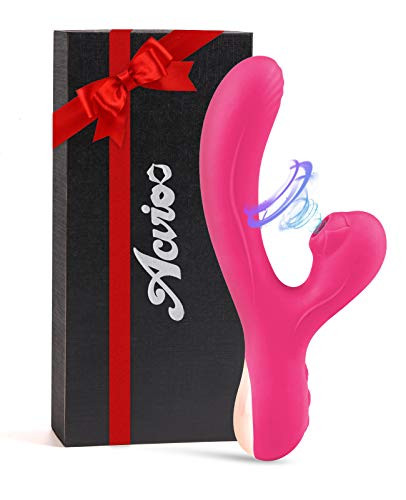 Clitoral Sucking Vibrator- Nipple G-Spot Stimulator- Rechargeable Dildo Clit Sucker- 2 in 1 Waterproof Clit Stimulator Sex Adult Toys for Women or Couple -Pink-