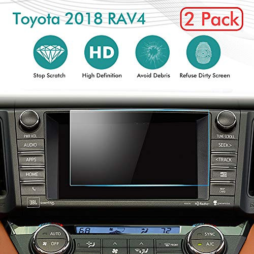 (2 Pack) 2018 Toyota RAV4 7-Inch in-Dash Screen Protector, HD Clear Tempered Glass Car Navigation Screen Protective Film