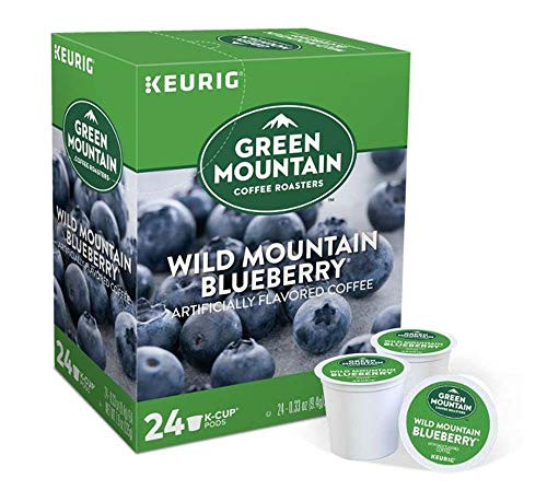 Green Mountain Coffee Pods K-Cups For Keurig Machines Flavored K Cup -All Count Fresh Capsules- Light / Medium / Dark Roast Long Expiry ALL FLAVORS -24 K-Cups Wild Mountain Blueberry-