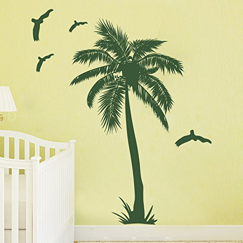 decalmile Palm Tree Wall Decals Vinyl Removable Wall Stickers Bedroom Living Room Office Wall Decor