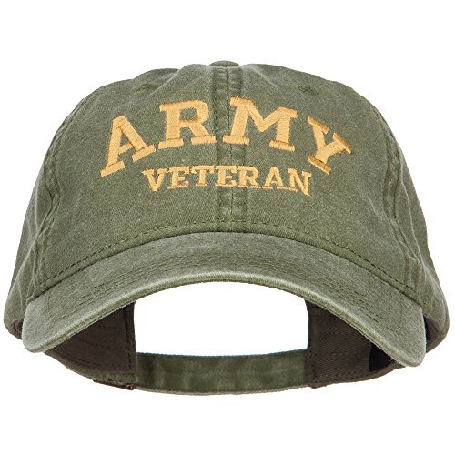 e4Hats.com Army Veteran Letters Embroidered Washed Cap - Olive OSFM