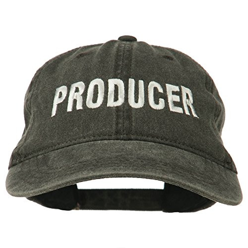 e4Hats.com Producer Embroidered Washed Cap - Black OSFM