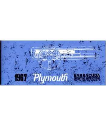 1967 PLYMOUTH BARRACUDA Owners Manual User Guide