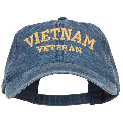 e4Hats.com Vietnam Veteran Embroidered Washed Cap - Navy OSFM