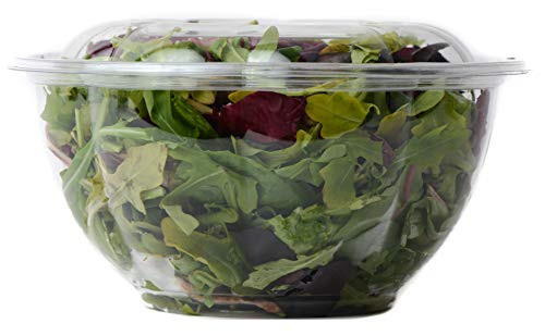 64oz Salad Bowls To-Go with Lids -50 Count- - Clear Plastic Disposable Salad Containers | Airtight- Lunch- Salads- Parfait- Fruits- Leak Proof- Airtight- Fresh- Meal Prep | Rose Bowl Container -64oz-