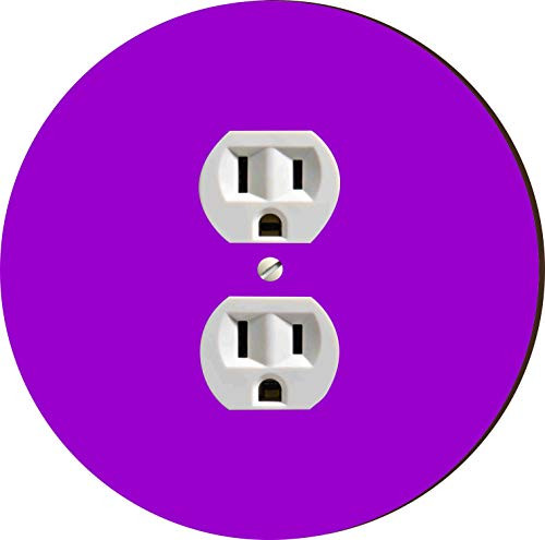 Sam Sandor - Purple Design - Round Light Switch Plate Cover - Outlet Cover