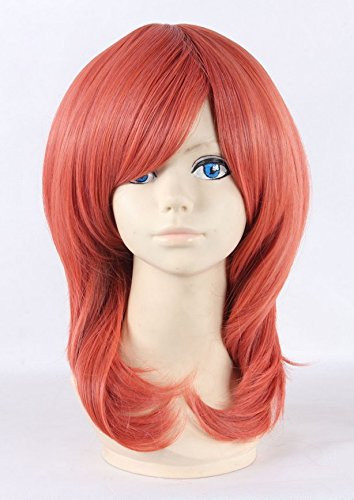 Weeck Orange Short Wavy Women Synthetic Lolita Costume Cosplay Wigs