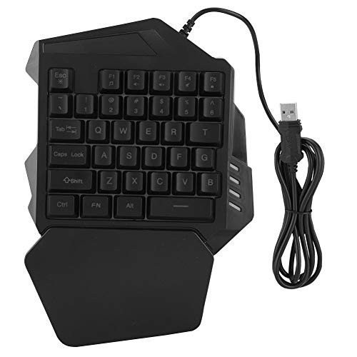 ASHATA Mechanical Game Keyboard- Single Hand Gaming Keyboard 35 Keys LED Backlit No delay Single Hand Keypad with FN Keys