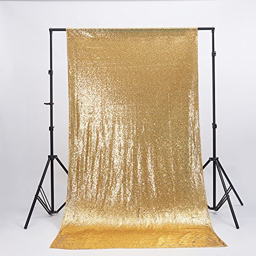 Zdada No Thin,Not Through,Durable,Seamless 6ftx6ft Gold Sequin Backdrop Satin Fabric Party Wedding Photo Booth Backdrop