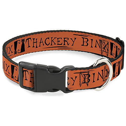 Buckle-Down Cat Collar Breakaway Hocus Pocus Thackery Binx Cat Silhouette Orange Black 8 to 12 Inches 0.5 Inch Wide