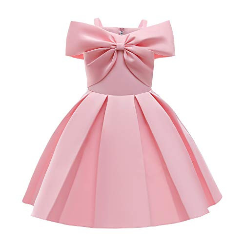Flower Girls Ruffle Bowknot Off Shoulder Tutu Dress for Kids Wedding Bridesmaid Pageant Formal Party Satin Dresses Toddler Princess First Communion Birthday Spaghetti Straps Gowns Pink 5-6 Years Flower Girls Ruffle Bowknot Off Shoulder Tutu Dress for Kids Wedding Bridesmaid Pageant Formal Party Satin Dresses Toddler Princess First Communion Birthday Spaghetti Straps Gowns Pink 5-6 Years