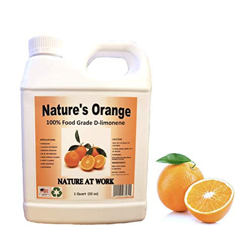 Natures Orange 100 percent Pure Food Grade D-Limonene -Orange Oil Limonene Extract. Citrus Cleaner- Degreaser- and Deodorizer- 32 Fl. oz