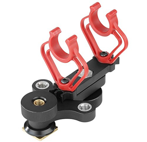 Movo SMM100 Pro Nylon Suspension Shock Mount with Camera Shoe and Swivel Bracket for Rode- Azden- Audio-Technica- Sennheiser- Other 18-22mm Diameter Shotgun Microphones
