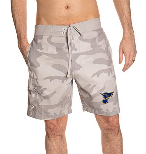 Calhoun Men's Officially Licensed NHL Camo Collection Boardshorts -St. Louis Blues- Small-