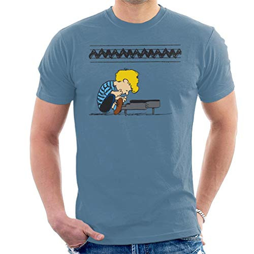 Peanuts Schroeder at The Piano Men's T-Shirt Indigo Blue