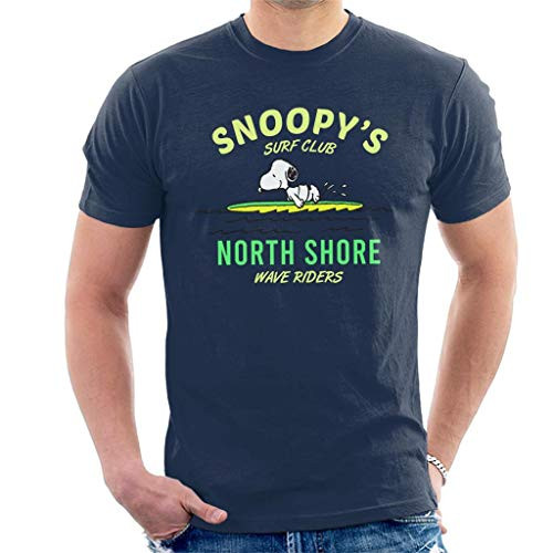 Peanuts Snoopy North Shore Wave Riders Men's T-Shirt Navy Blue