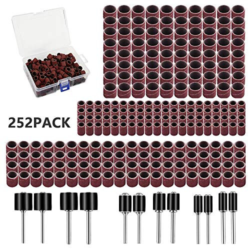 252 Pieces Sanding Drum Kit Including 240 Pieces Nail Sanding Band Sleeves 12 Pieces Drum Mandrels for Dremel Rotary Tool 252 Pieces Sanding Drum Kit Including 240 Pieces Nail Sanding Band Sleeves 12 Pieces Drum Mandrels for Dremel Rotary Tool