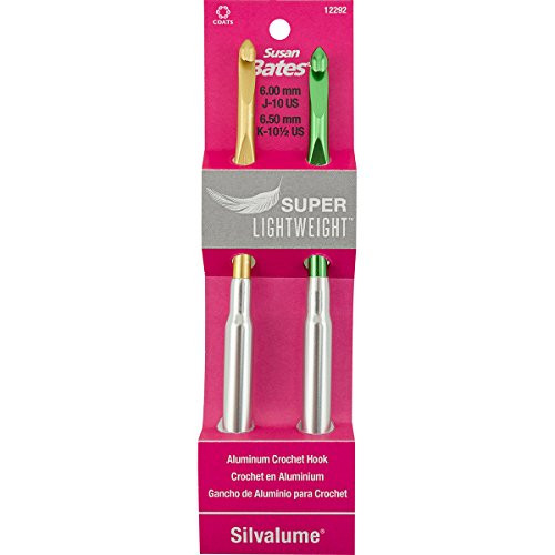 Susan Bates Silvalume Super Lightweight Aluminum Crochet Hook Set-Sizes J10 & K10.5